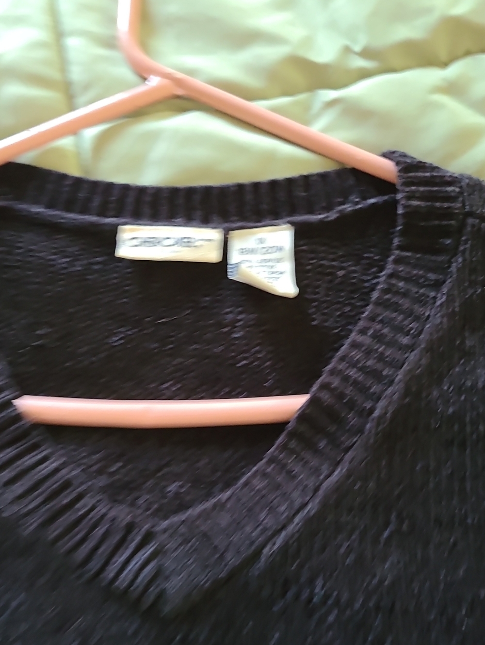 Cherokee Black V-Neck Ribbed Knit Sweater